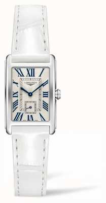 LONGINES Dolcevita elegantie eigentijds | dames |wit leer | Zwitsers kwarts L52554712