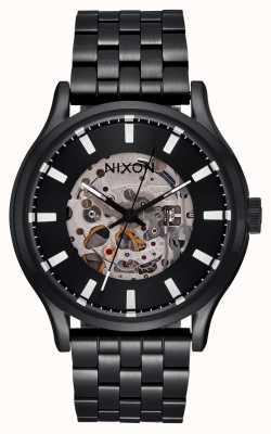 Nixon Spectra zwart monochroom horloge met skelet wijzerplaat A1323-004