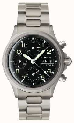 Sinn 356 pilot traditionele chronograaf (engelse datum) metalen armband 356.022 TWO LINK BRACELET