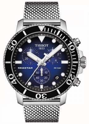 Tissot Seastar 1000 | chronograaf | blauwe wijzerplaat | roestvrij gaas T1204171104102
