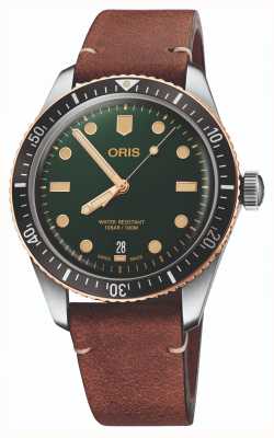 ORIS Divers vijfenzestig horloge met groene wijzerplaat 01 733 7707 4357-07 5 20 45