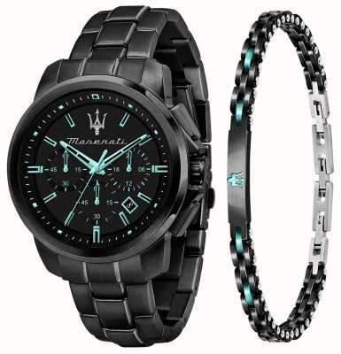 Maserati Aqua edition heren cadeauset horloge en armband R8873644004