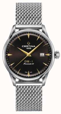 Certina Ds-1 powermatic 80 horloge met bruine wijzerplaat C0298071129102