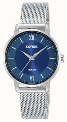 Lorus Roestvrijstalen mesh-armband met blauwe wijzerplaat voor dames RG279TX9
