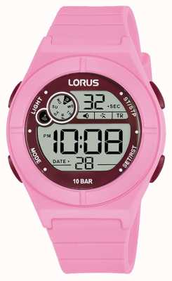 Lorus Digitaal horloge roze siliconen band R2367NX9