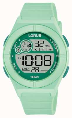 Lorus Digitaal horloge mintgroen siliconen bandje R2369NX9
