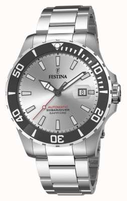 Festina Heren | zilveren wijzerplaat | roestvrij staal | automatisch horloge F20531/1