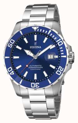 Festina Heren | blauwe wijzerplaat | roestvrijstalen armband | automatisch horloge F20531/3