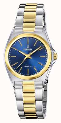 Festina Dames | blauwe wijzerplaat | tweekleurige armband F20556/4