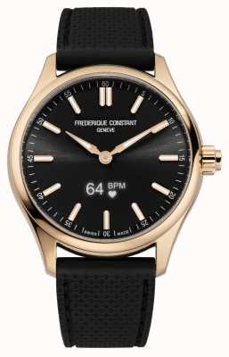 Frederique Constant Vitality smartwatch voor heren zwarte wijzerplaat zwart rubber FC-287BS5B4