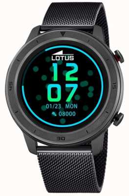 Lotus Smartime | zwarte kast | zwarte stalen mesh armband L50023/1