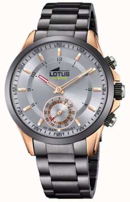 Lotus Hybride verbonden smartwatch | grijs en rose goud | grijze roestvrijstalen armband L18808/1