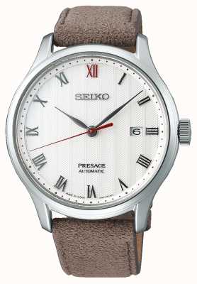 Seiko Presage Zen Garden horloge met bruine leren band SRPG25J1