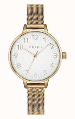 Obaku Dames syren gouden roestvrijstalen horloge V237LXGIMG