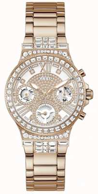 Guess Moonlight dames kristal set rosé gouden roestvrijstalen armband horloge GW0320L3