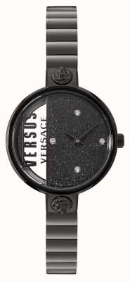 Versus Versace Rue denoyez horloge met zwarte glitter wijzerplaat VSPZV0521