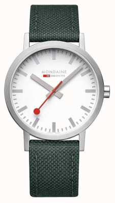 Mondaine Klassiek 40 mm parkgroen horloge met textielband A660.30360.17SBS