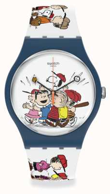 Swatch Eerste basisstaal x pinda's horloge SO29Z107