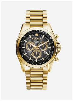 Roamer Rockshell mark iii chrono zwarte wijzerplaat gouden ip-armband 220837 48 55 20