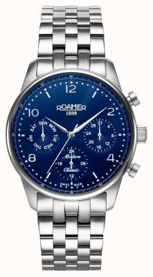 Roamer Moderne klassieke stalen armband met blauwe wijzerplaat 509902 41 44 20