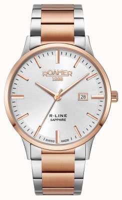 Roamer R-line klassieke zilveren wijzerplaat roségouden tweekleurige armband 718833 47 15 70