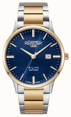 Roamer R-line klassieke blauwe wijzerplaat gouden tweekleurige armband 718833 48 45 70