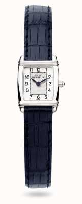 Herbelin Art deco | blauwe leren damesband | witte wijzerplaat 17438/22BL