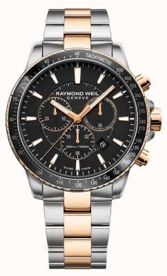 Raymond Weil Heren tango 300 tweekleurig horloge met zwarte wijzerplaat 8570-SP5-20001