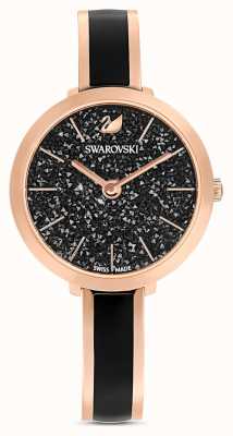 Swarovski Dames | kristallijn genot | zwarte wijzerplaat | rosé gouden horloge 5580530