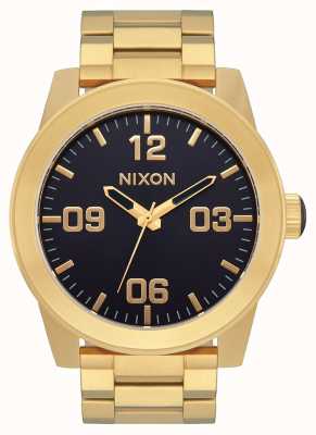 Nixon Korporaal goud/indigo roestvrij stalen horloge A346-2033-00