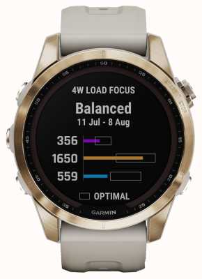 Garmin Fenix 7s saffier zonne-energie | crème goud titanium | licht zand siliconen band 010-02539-21