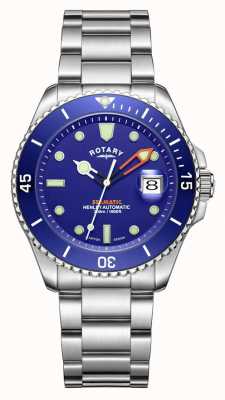 Rotary Henley Seamatic automatisch horloge met blauwe wijzerplaat voor heren GB05430/05