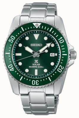 Seiko Prospex compact solar 38,5 mm horloge met groene wijzerplaat SNE583P1