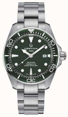 Certina Ds action diver 43mm powermatic 80 groen C0326071109100