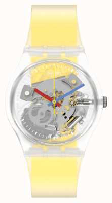 Swatch Duidelijk geel gestreept unisex horloge GE291