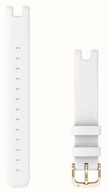 Garmin Alleen lelieband (14 mm), wit leer met crème gouden hardware 010-13068-A3