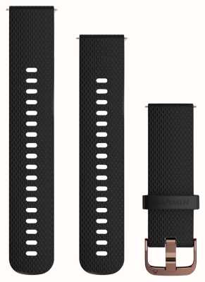 Garmin Snelspanband (20 mm) zwart siliconen / roségoud siliconen - alleen band 010-12691-03