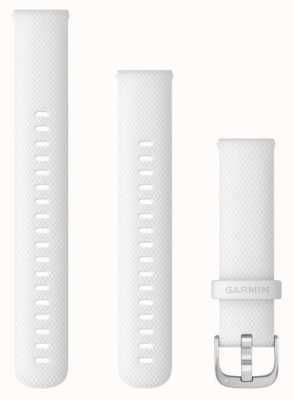 Garmin Alleen snelspanband (18 mm), wit met zilveren hardware 010-12932-0B