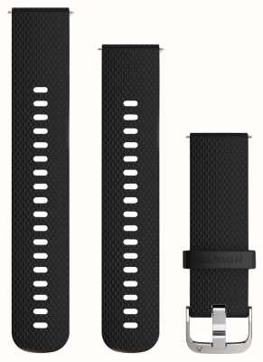 Garmin Snelspanband (20 mm) zwarte siliconen / zilveren hardware - alleen band 010-12561-02