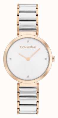 Calvin Klein T-bar tweekleurig roestvrijstalen horloge 25200139