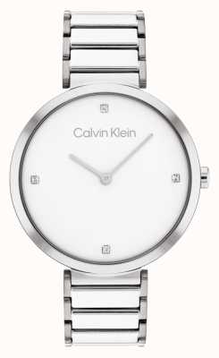 Calvin Klein Minimalistisch t-bar quartz roestvrij stalen horloge 25200137