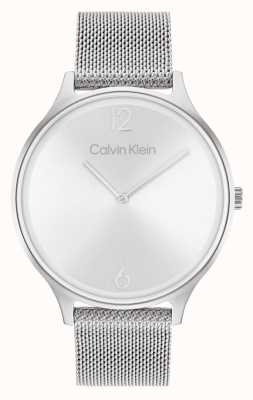 Calvin Klein 2 uur zilveren wijzerplaat roestvrij stalen mesh armband 25200001