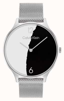 Calvin Klein 2 uur tweekleurige papieren wijzerplaat | armband van roestvrij staal 25200007