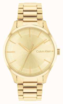 Calvin Klein Gouden sunray wijzerplaat | gouden roestvrijstalen armband 25200043