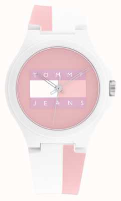 Tommy Jeans Berlin horloge met roze en witte siliconen band 1720026