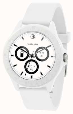 Harry Lime Monochroom witte siliconen band smartwatch HA07-2000