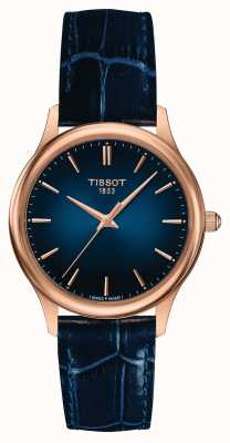 Tissot Excellence lady 18k gouden blauwe wijzerplaat en band T9262107604100