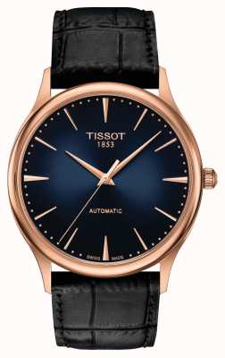 Tissot Excellent automatisch 18kt gouden horloge met blauwe wijzerplaat voor heren T9264077604100