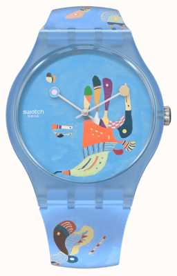 Swatch Blauwe lucht door vassily kandinsky pompidou kunstcollectie horloge SUOZ342