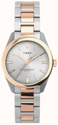 Timex Highview tweekleurig roségoudkleurig verguld horloge TW2V26500